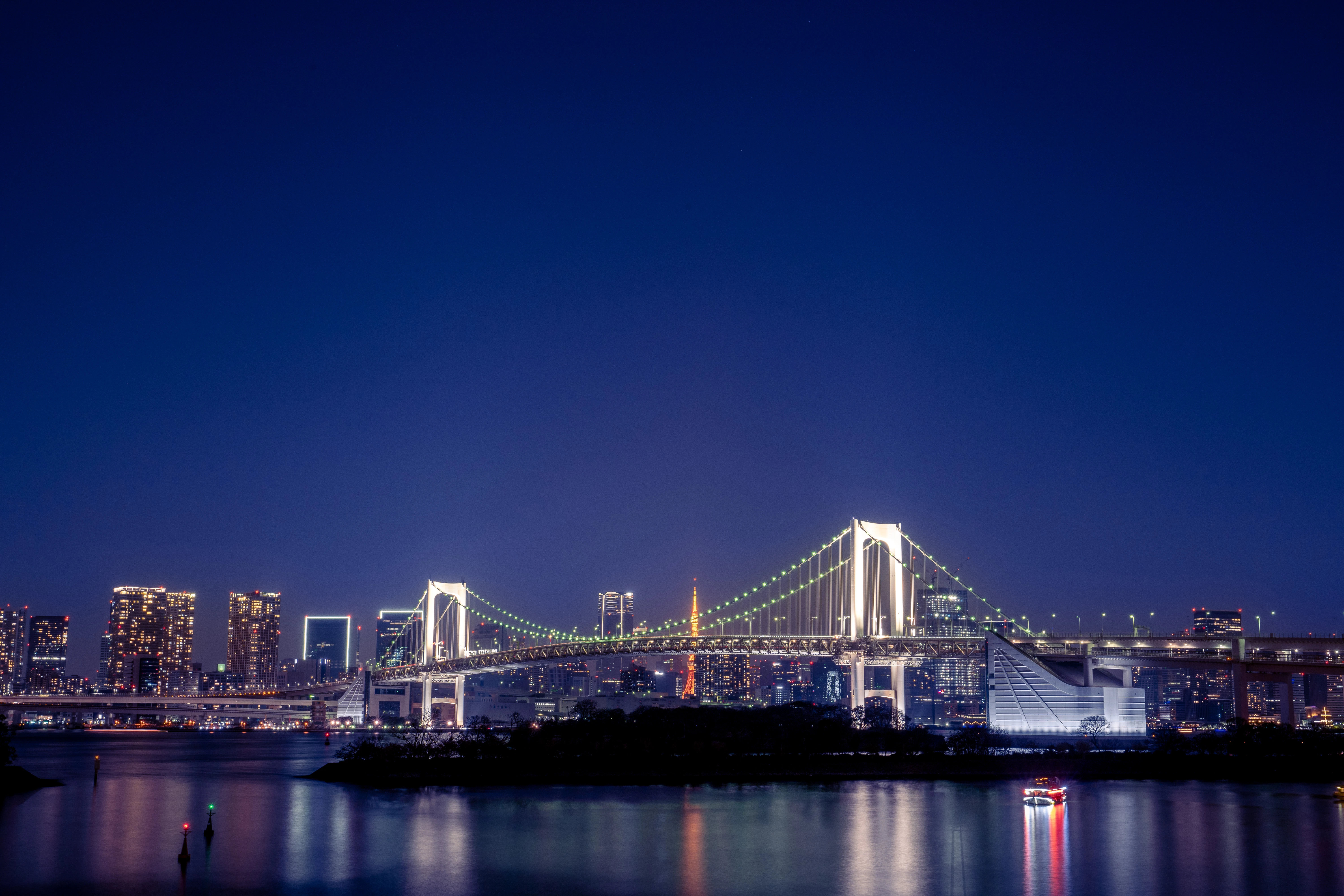 Tokyo Rainbow Bridge Illuminated Nightscape